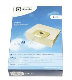 Vacuum Cleaner Bags - E53n 9001959585 Power Plus Dust Bags X 5 + 1 Mcf [Electrolux Aeg]