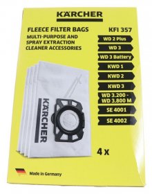 Karcher Vacuum Cleaner Bags - Kfi357 2 863-314 0 Fleece Filter Bags 4pcs