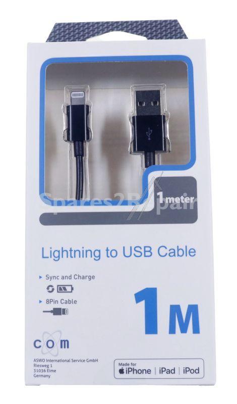 Compatible Data Cable Gsm - Lightning Usb Cable To Usb For Iphone-ipad 1 0m Black