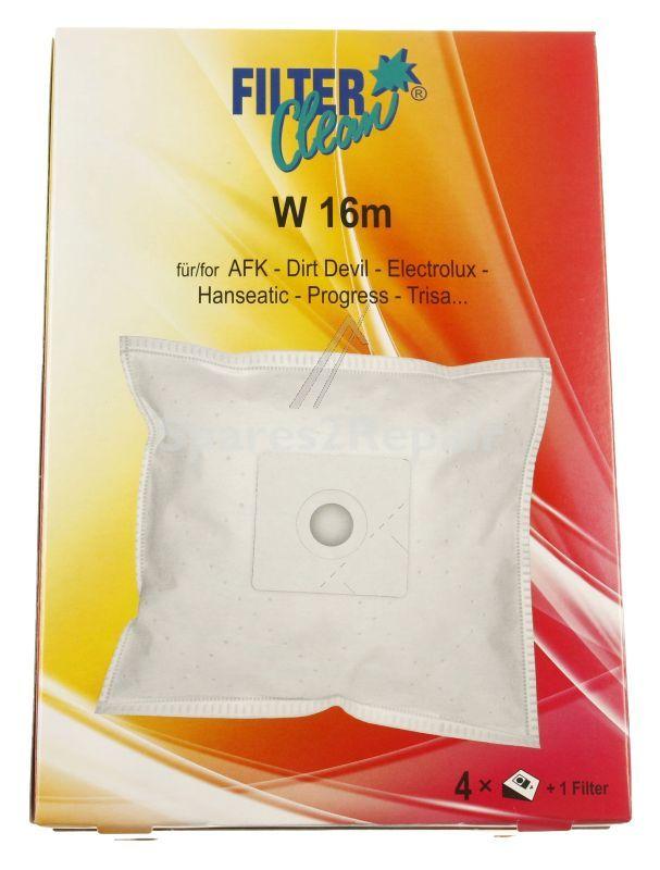 Filterclean Vacuum Cleaner Bags - W16m Fl0032-k Non Woven Dust Bags X 4 + 2 Filters