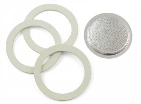 Bialetti Sieve For Sieve Holder - 800034 3 Seals + 1 Filter 6 Cups