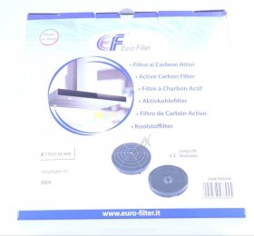 Eurofilter Carbon Filter - Fks443 Carbon Filter Longlife 2 Pieces Alternative For Elica-ikea Cfc0162221 Washable