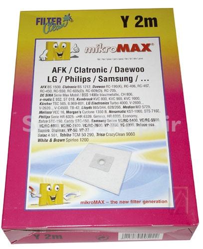 Filterclean Vacuum Cleaner Bags - Y2m Fl0035-k Paper Dust Bags X 4 + 2 Filters Daewoo - Dd - Philips - More