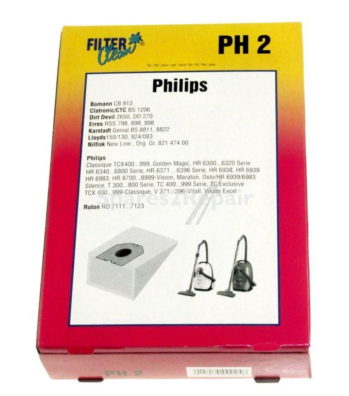 Filterclean Vacuum Cleaner Bags - Ph2 000025-k 6pcs Dust Bags - Progress