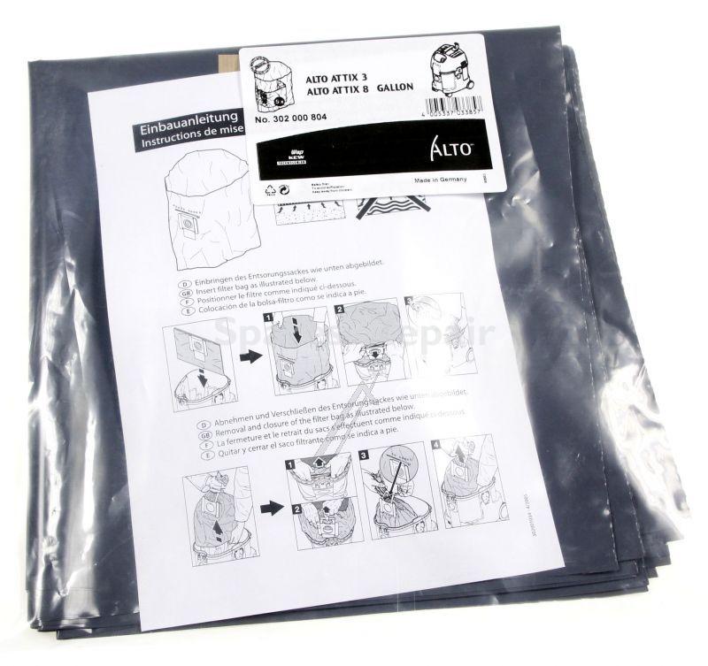 Nilfisk Vacuum Cleaner Bags - 302000804 Disposal Bag Attix 3-30-40 5 Pcs