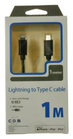 Compatible Data Cable Gsm - Lightning-usb-c Lead 1m Black + Mfi Licence
