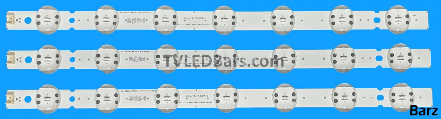 LG LED Backlight Array LG AGM76872201 HC430DQG-ABXR1 SLXR1 43" SSC_Y19_43UM75 3pcs