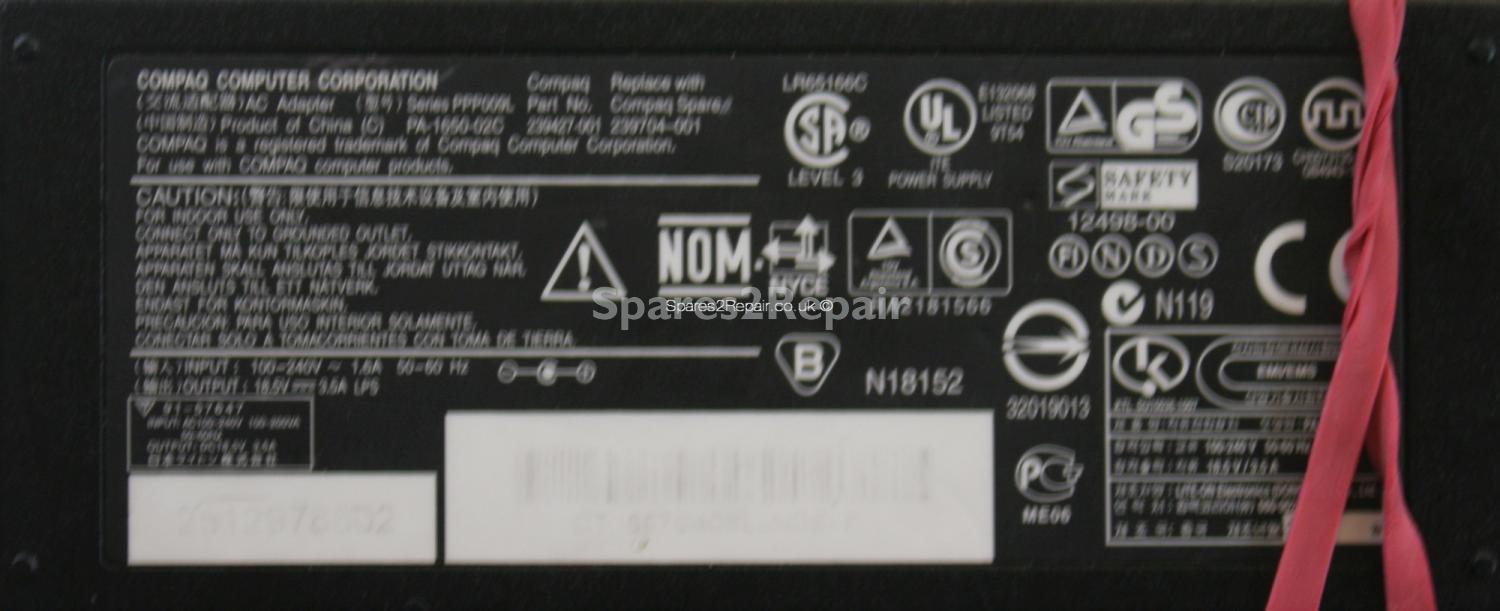 Compaq - Charger - PA-1650-02C - 239427-001 - 18.5V 3.5A (Original)