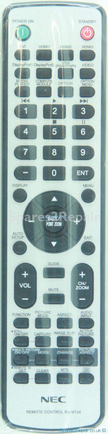 NEC RU-M124 - 398GR8SW2NENEH Remote Control (Original)