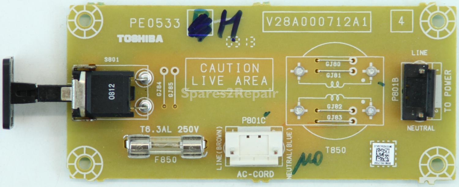 Toshiba 42RV635D - Power Switch - PE0533 H - V28A000712A1